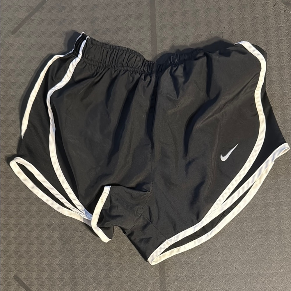 Nike Black and White Athletic Shorts with Elastic Waistband